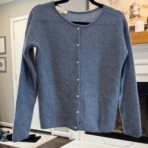 Sezane women’s light blue gaspard cardigan